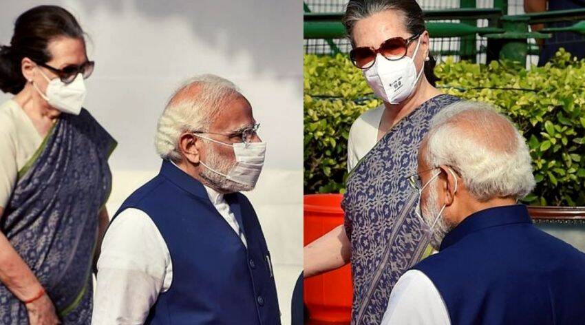 Modi and Sonia Gandhi
