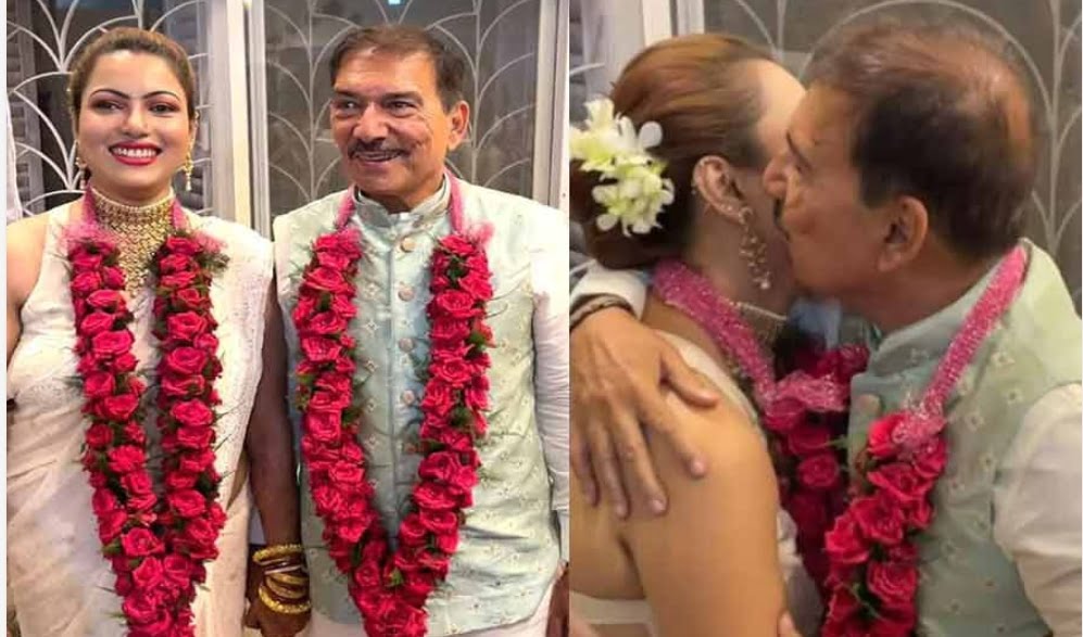 66 साल के पूर्व क्रिकेटर अरुण लाल नेे की 28 साल छोटी बुलबुल साहा से दूसरी शादी, चुंबन लेते हुए तस्वीर हुई वायरल