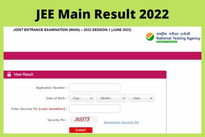 JEE Main Result 2022 jeemain.nta .nic .in