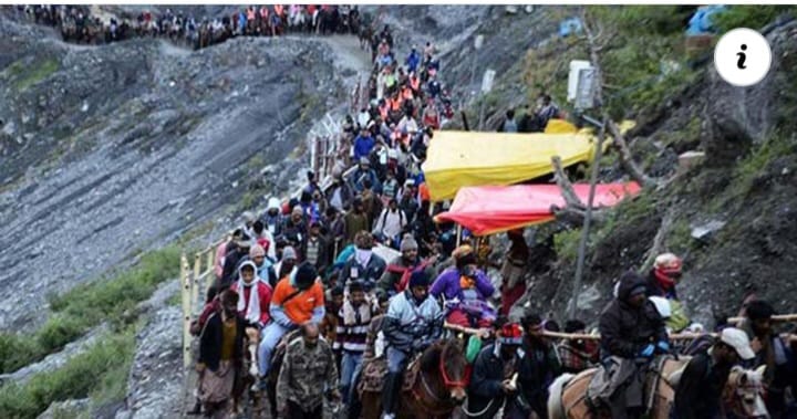 Amarnath Yatra : पहाड़ से टूटकर अमरनाथ यात्रियों पर आ गिरा…