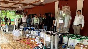 बकरी पालन के नाम पर लिये फार्म हाउस पर पुलिस की छापेमारी